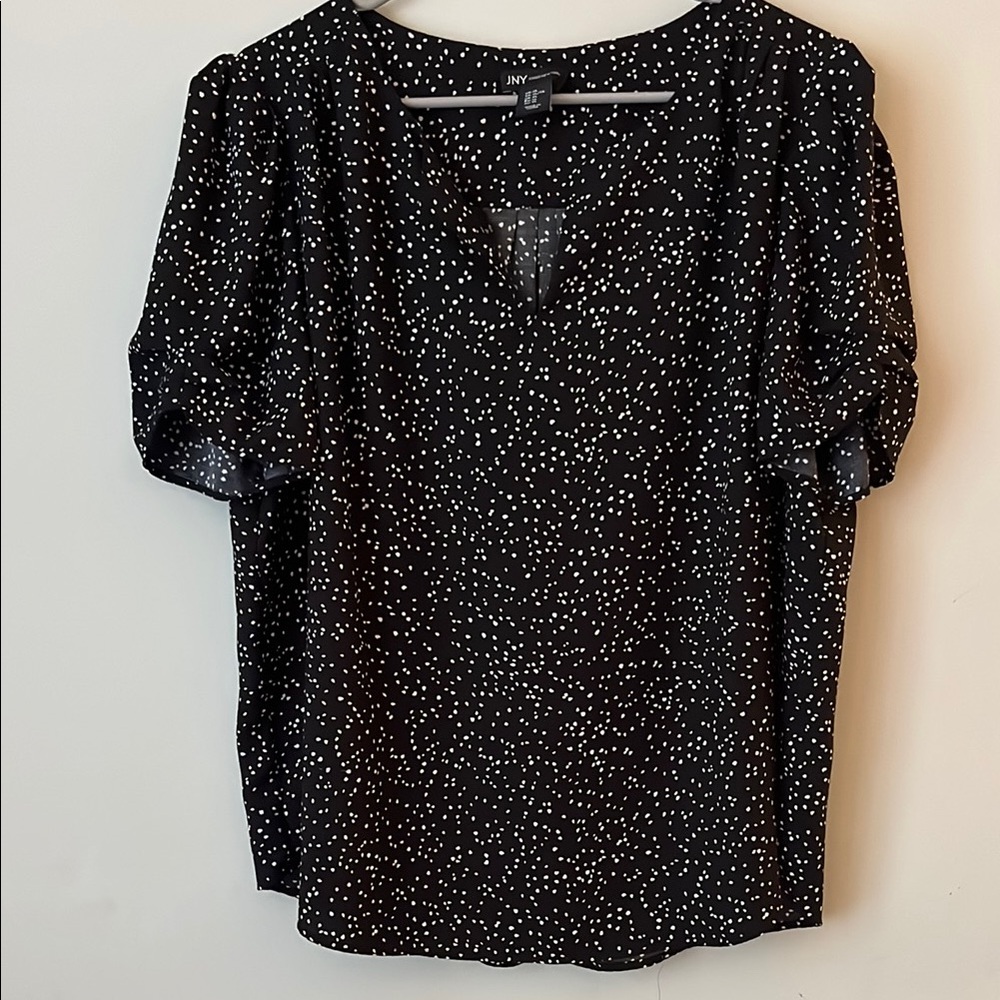 Jones New York Black and White Polka Dot Women's Top